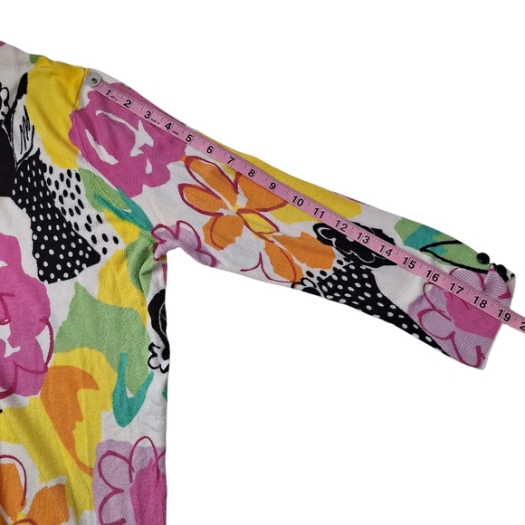Cyrus Large Colorful Floral‎ Button Front Cardigan Sweater - Picture 9 of 10